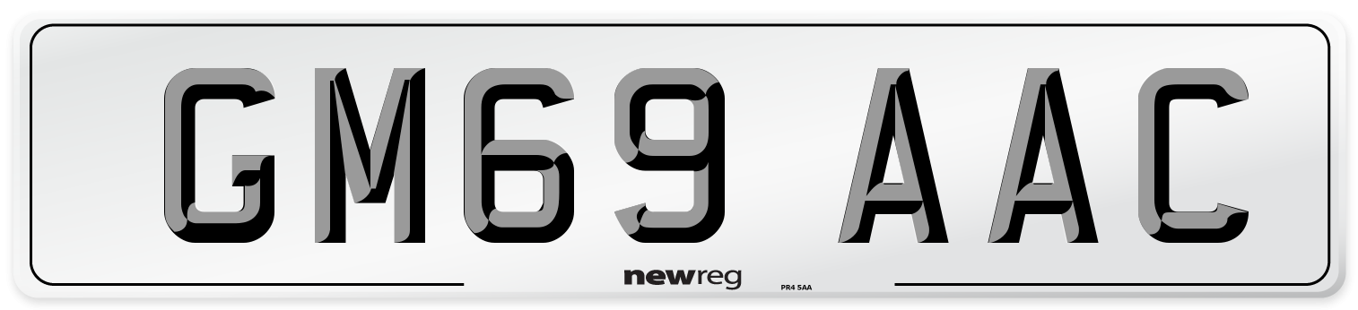GM69 AAC Number Plate from New Reg
